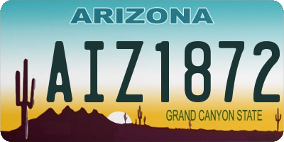 AZ license plate AIZ1872