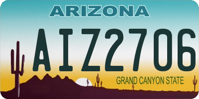AZ license plate AIZ2706