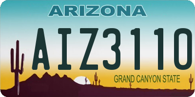 AZ license plate AIZ3110