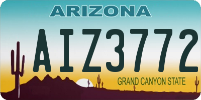 AZ license plate AIZ3772