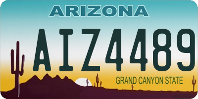 AZ license plate AIZ4489
