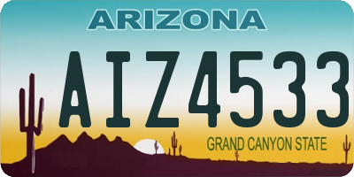 AZ license plate AIZ4533