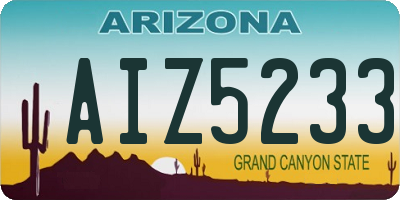 AZ license plate AIZ5233