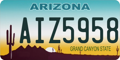 AZ license plate AIZ5958