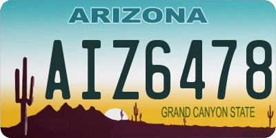 AZ license plate AIZ6478