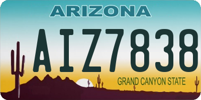 AZ license plate AIZ7838