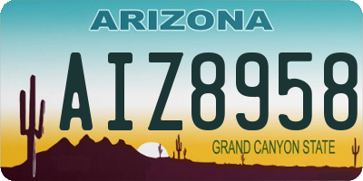 AZ license plate AIZ8958