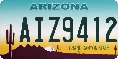 AZ license plate AIZ9412