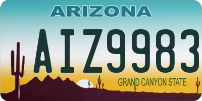 AZ license plate AIZ9983