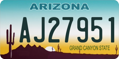 AZ license plate AJ27951