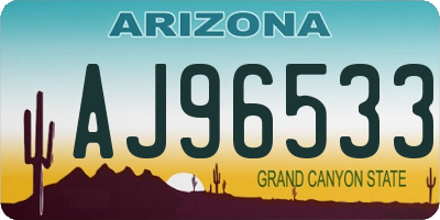 AZ license plate AJ96533