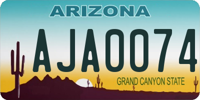 AZ license plate AJA0074