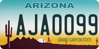 AZ license plate AJA0099