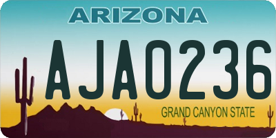 AZ license plate AJA0236