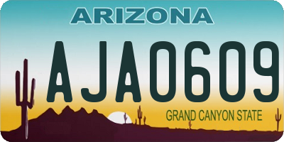 AZ license plate AJA0609