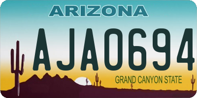 AZ license plate AJA0694