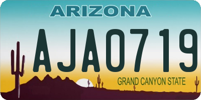 AZ license plate AJA0719