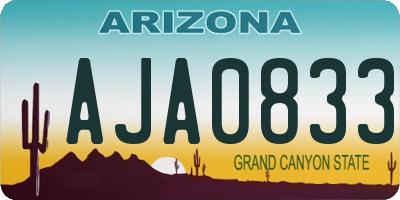 AZ license plate AJA0833