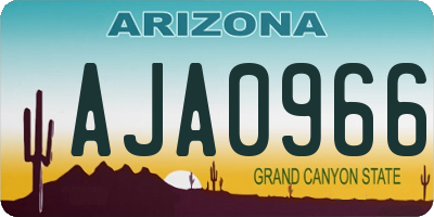 AZ license plate AJA0966
