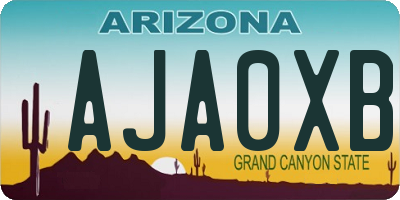 AZ license plate AJA0XB