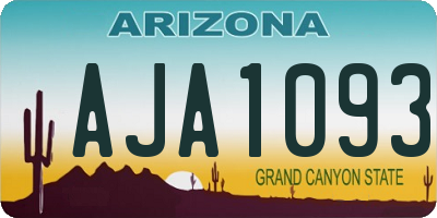 AZ license plate AJA1093