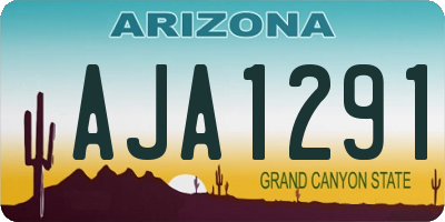 AZ license plate AJA1291