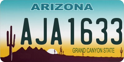 AZ license plate AJA1633