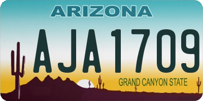 AZ license plate AJA1709