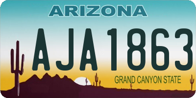 AZ license plate AJA1863