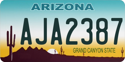 AZ license plate AJA2387