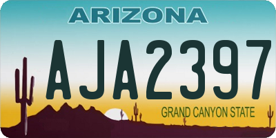 AZ license plate AJA2397