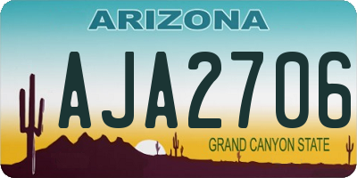 AZ license plate AJA2706