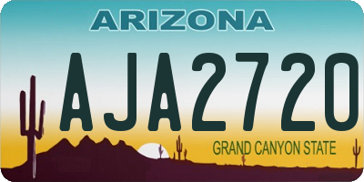 AZ license plate AJA2720