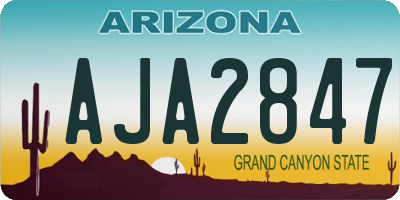 AZ license plate AJA2847