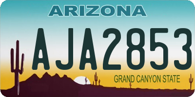 AZ license plate AJA2853