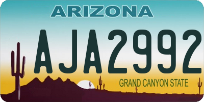 AZ license plate AJA2992