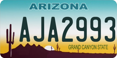 AZ license plate AJA2993