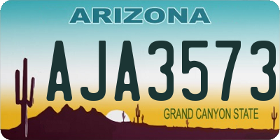 AZ license plate AJA3573