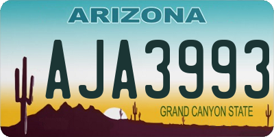 AZ license plate AJA3993