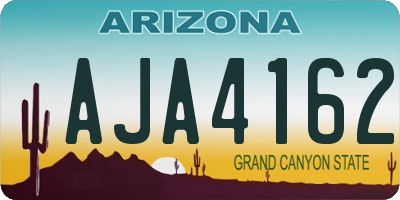 AZ license plate AJA4162