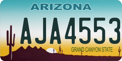 AZ license plate AJA4553