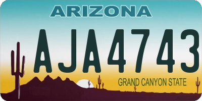 AZ license plate AJA4743