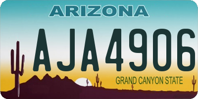 AZ license plate AJA4906