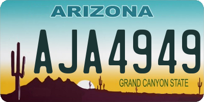AZ license plate AJA4949