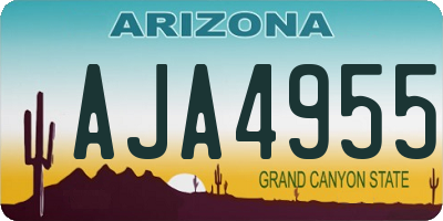 AZ license plate AJA4955