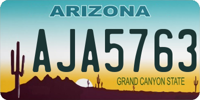 AZ license plate AJA5763