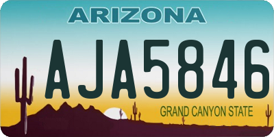 AZ license plate AJA5846