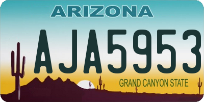 AZ license plate AJA5953
