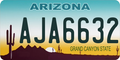 AZ license plate AJA6632