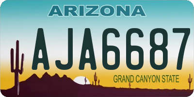 AZ license plate AJA6687